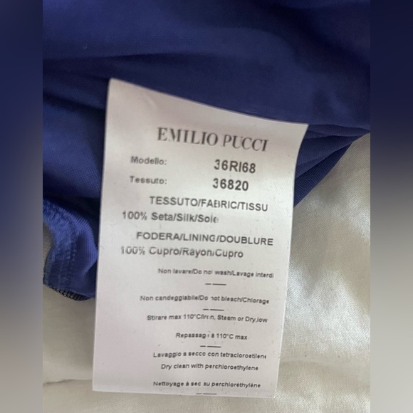 Emilio Pucci Abstract Printed Dress Side Ruched Multi Color Size 40 100% Silk - Picture 5 of 6